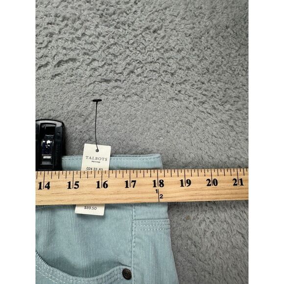 Talbots Pants Womens‎ 14P Petite Boyfriend Aqua Flawless 5-Pocket Corduroy NEW - Picture 7 of 10